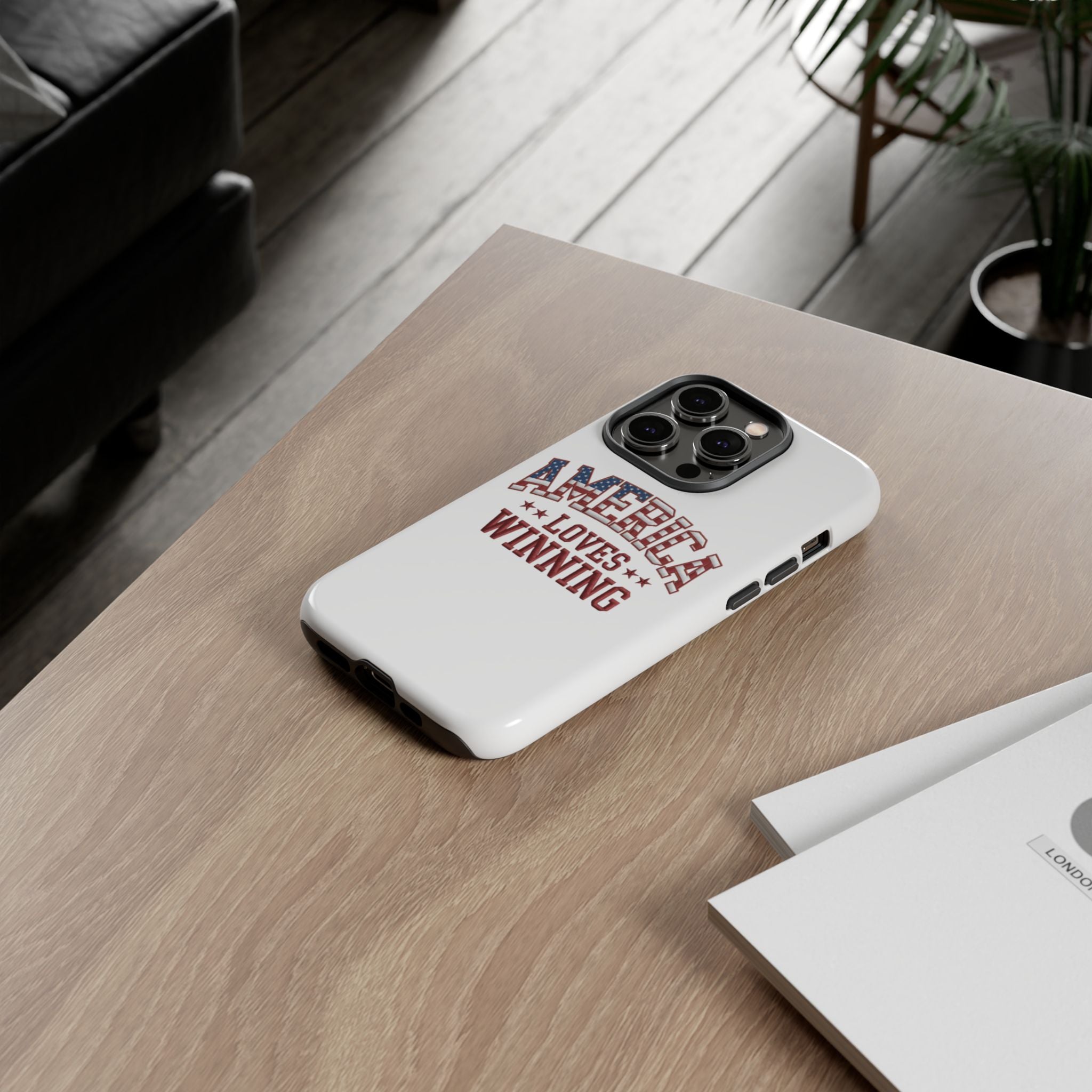 America Loves Winning Patriotic Phone Case – Tough Dual Layer iPhone & Samsung Galaxy S26 Case