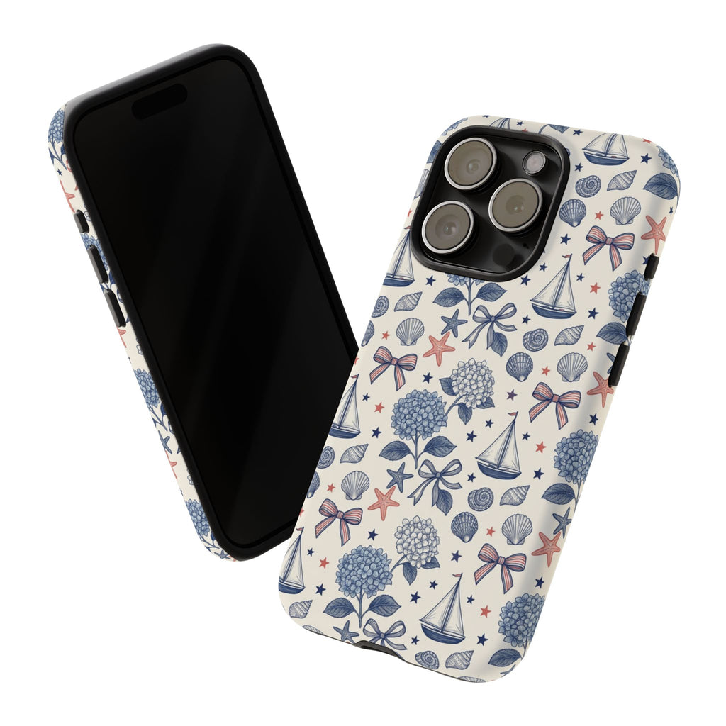 Coastal Americana Hydrangea Phone Case Printify