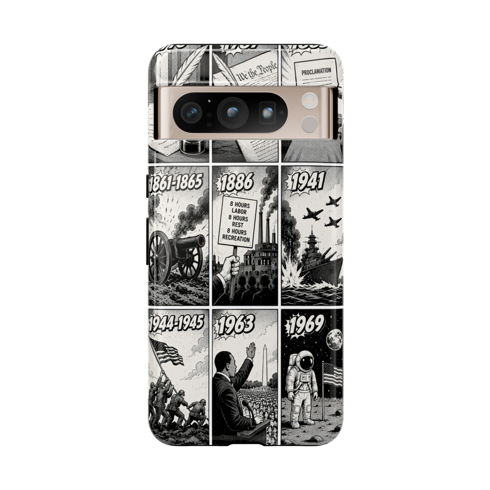 America Through the Ages Comic History Phone Case Printify