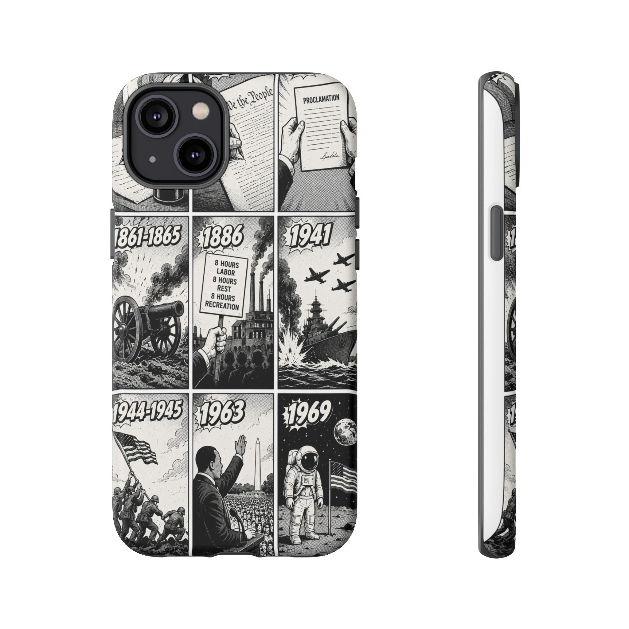 America Through the Ages Comic History Phone Case Printify