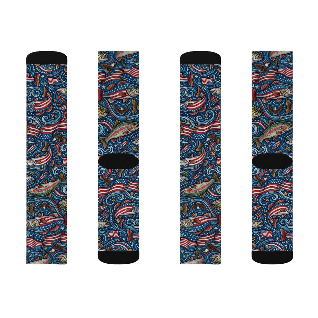 American Angler Performance Crew Socks – Patriotic Fishing Socks Printify