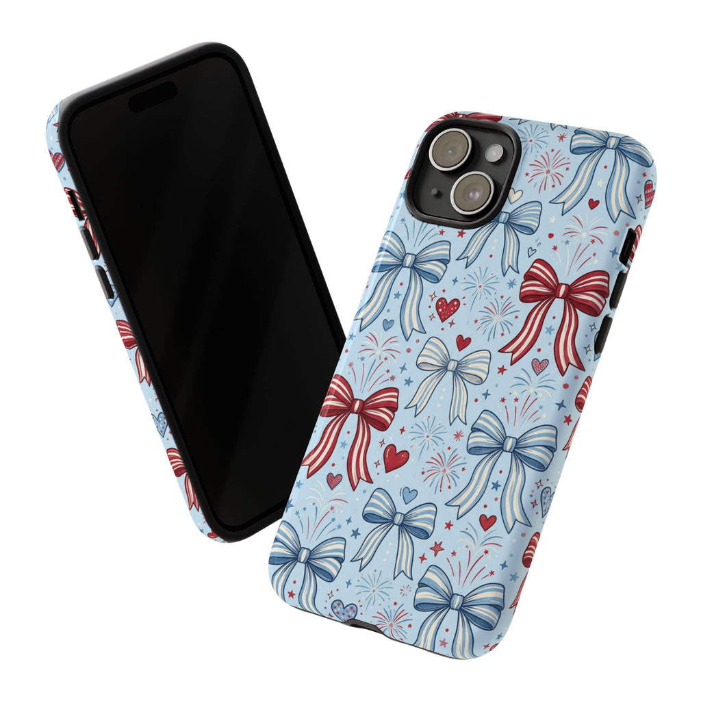 Patriotic Coquette Bows & Fireworks Phone Case Printify