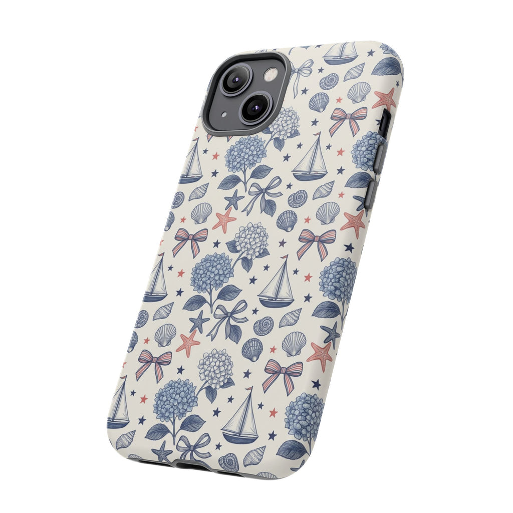 Coastal Americana Hydrangea Phone Case Printify