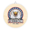 Patriotic Freedom Eagle Wood Sign — Bald Eagle Wall Decor Printify