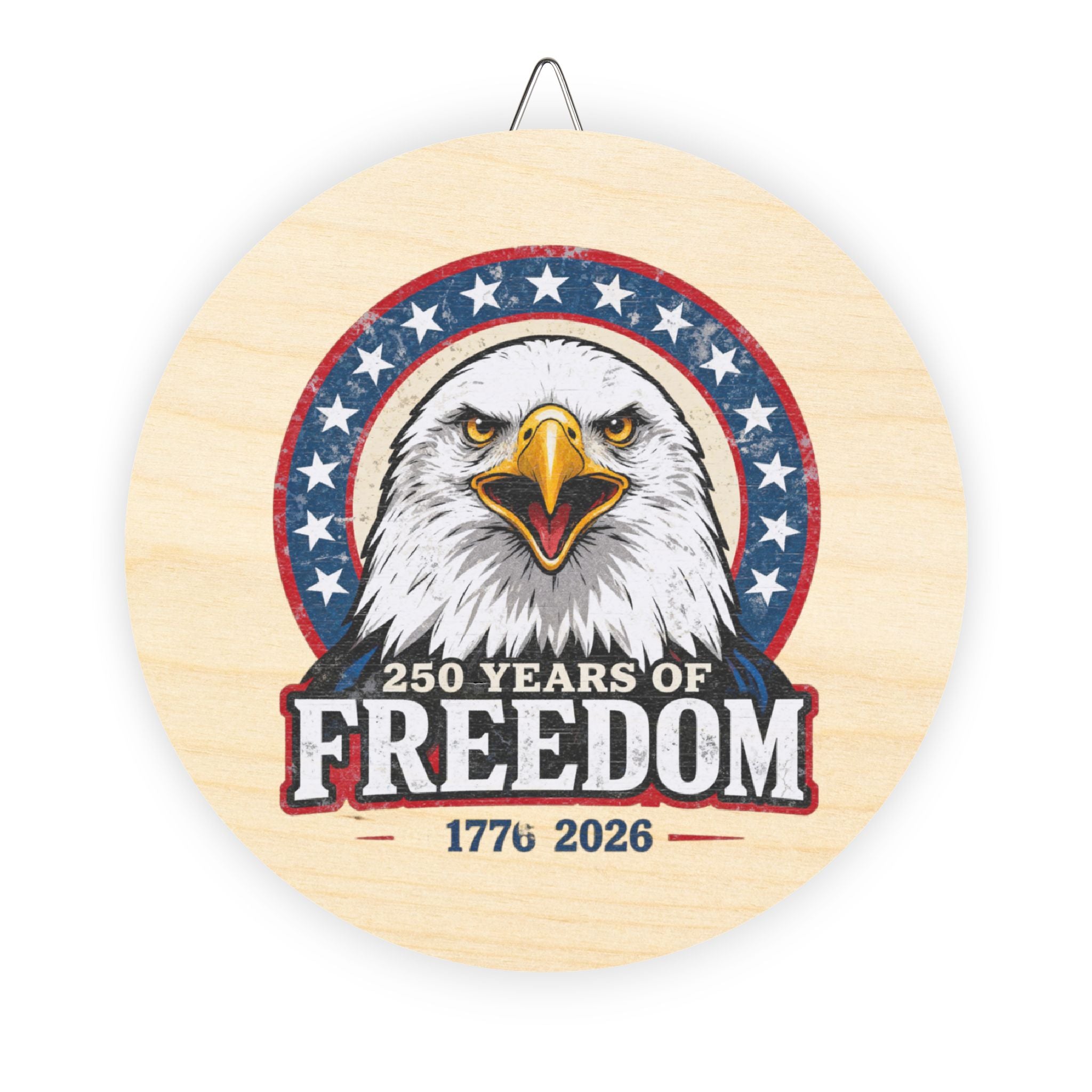 Patriotic Freedom Eagle Wood Sign — Bald Eagle Wall Decor Printify