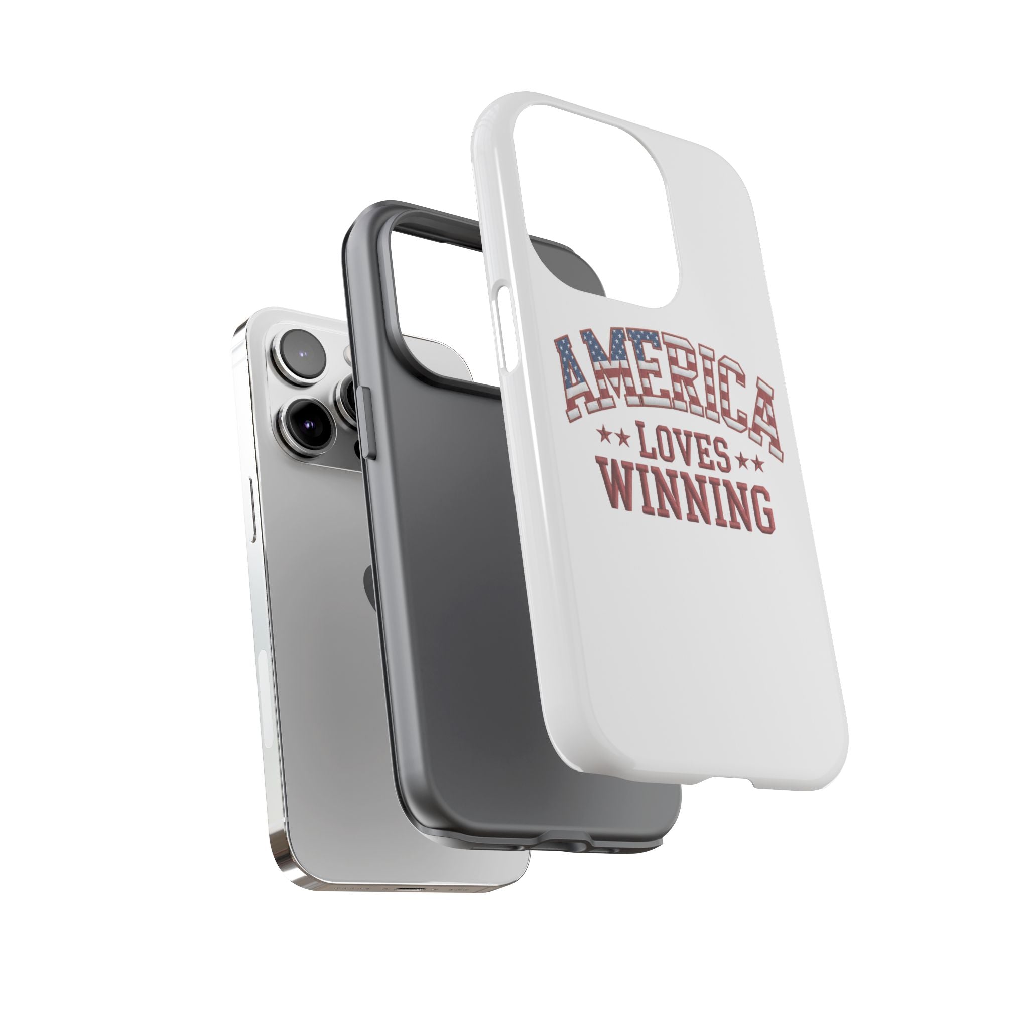 America Loves Winning Patriotic Phone Case – Tough Dual Layer iPhone & Samsung Galaxy S26 Case