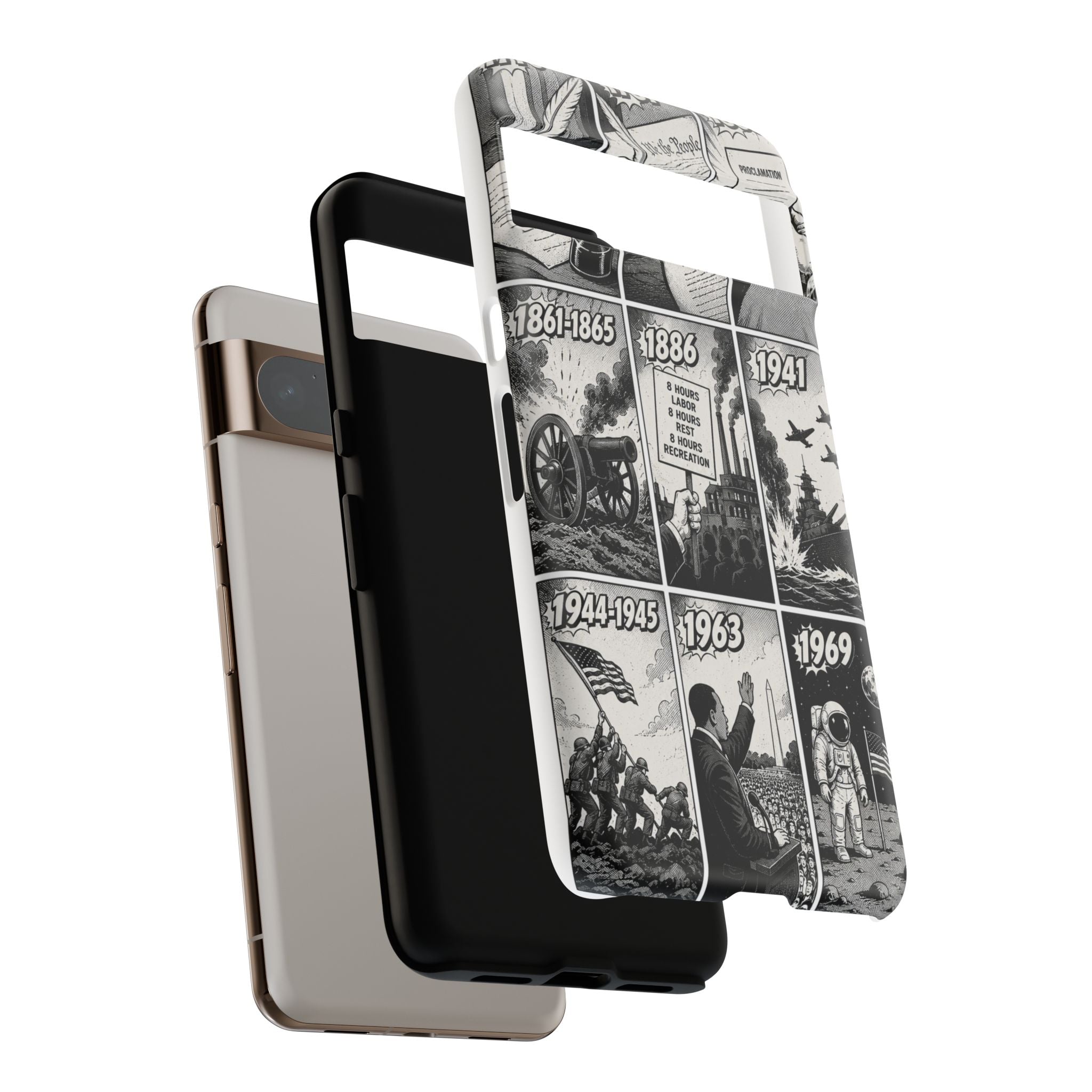 America Through the Ages Comic History Phone Case Printify