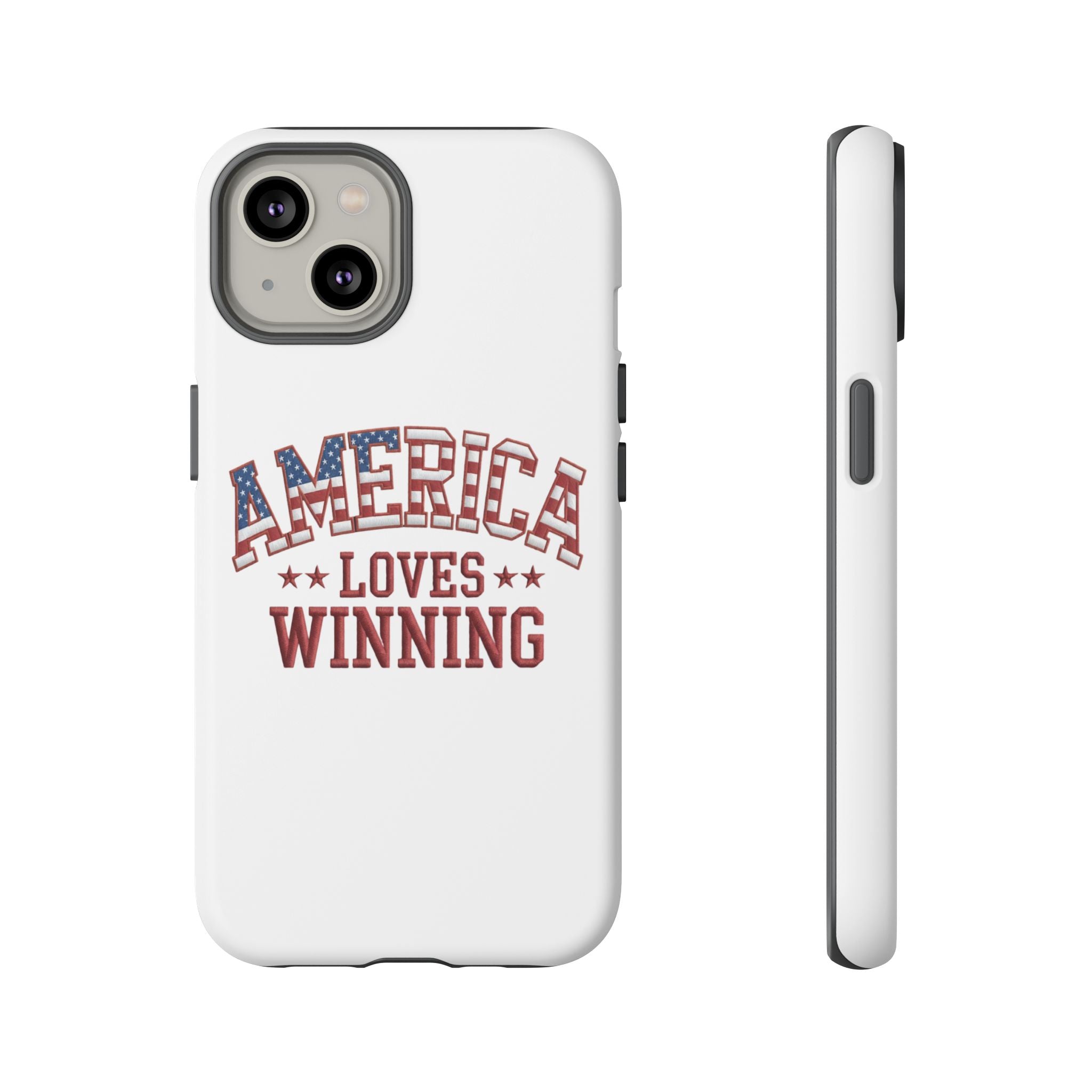 America Loves Winning Patriotic Phone Case – Tough Dual Layer iPhone & Samsung Galaxy S26 Case