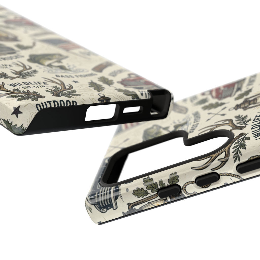 Patriotic Outdoors Phone Case – Bass Fishing & Vintage Americana Case Printify