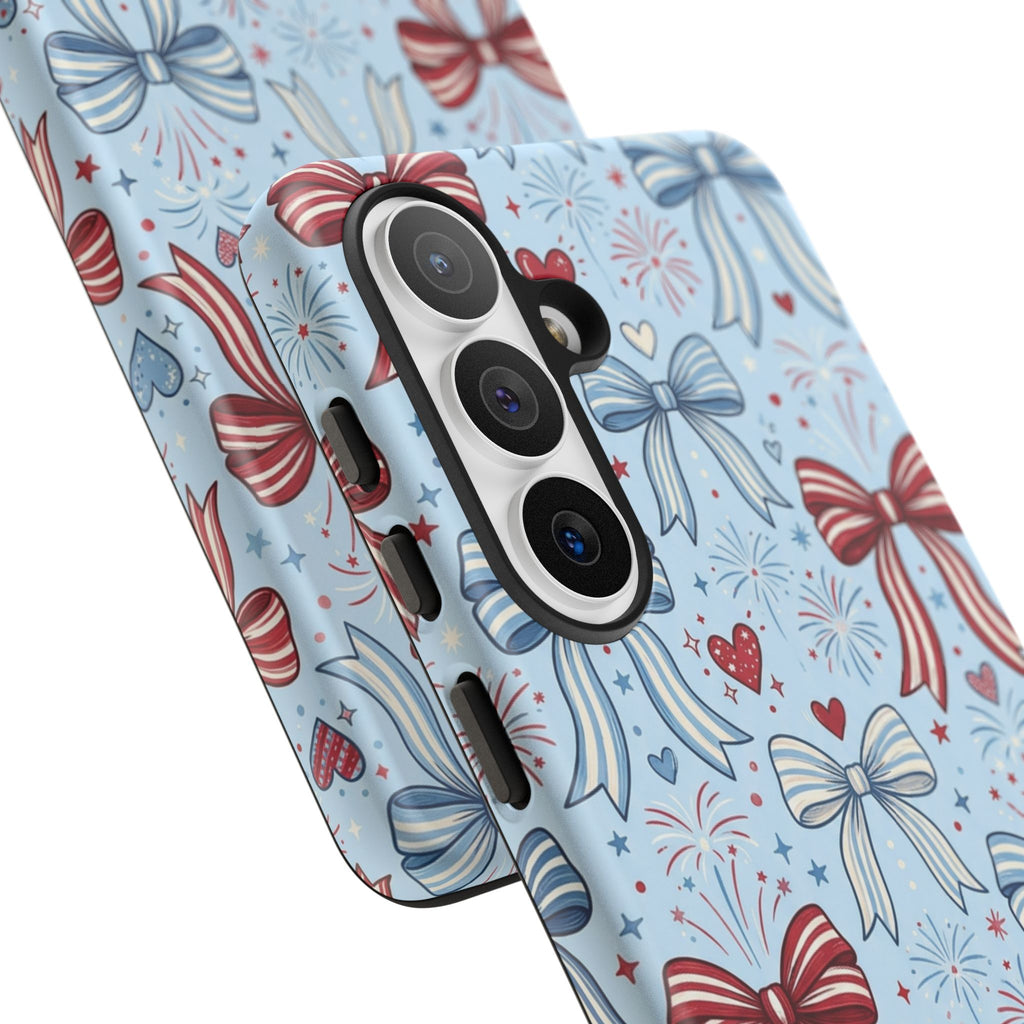 Patriotic Coquette Bows & Fireworks Phone Case Printify