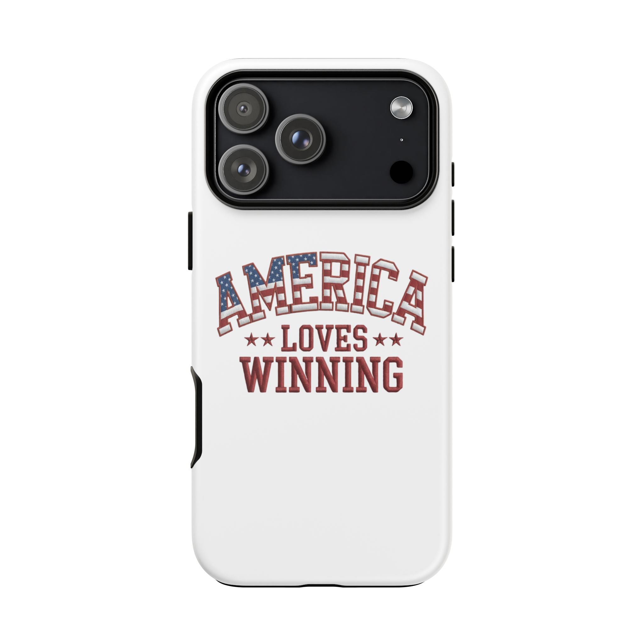 America Loves Winning Patriotic Phone Case – Tough Dual Layer iPhone & Samsung Galaxy S26 Case