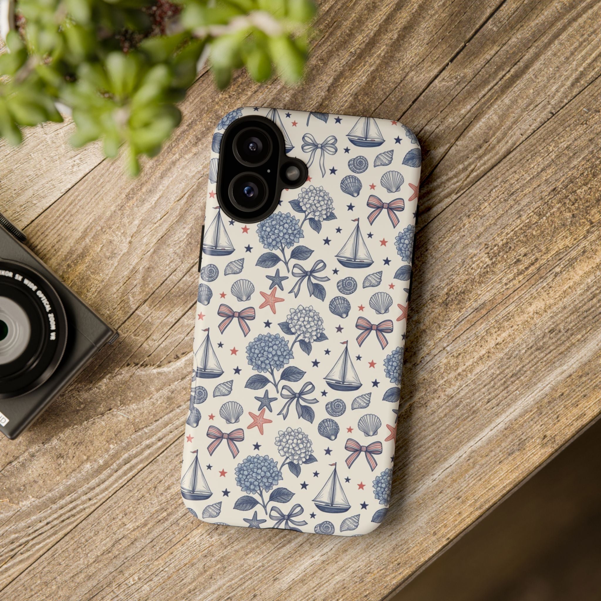 Coastal Americana Hydrangea Phone Case Printify