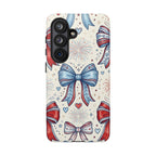 Patriotic Coquette Bows Phone Case – Americana Ribbon & Fireworks Design Printify