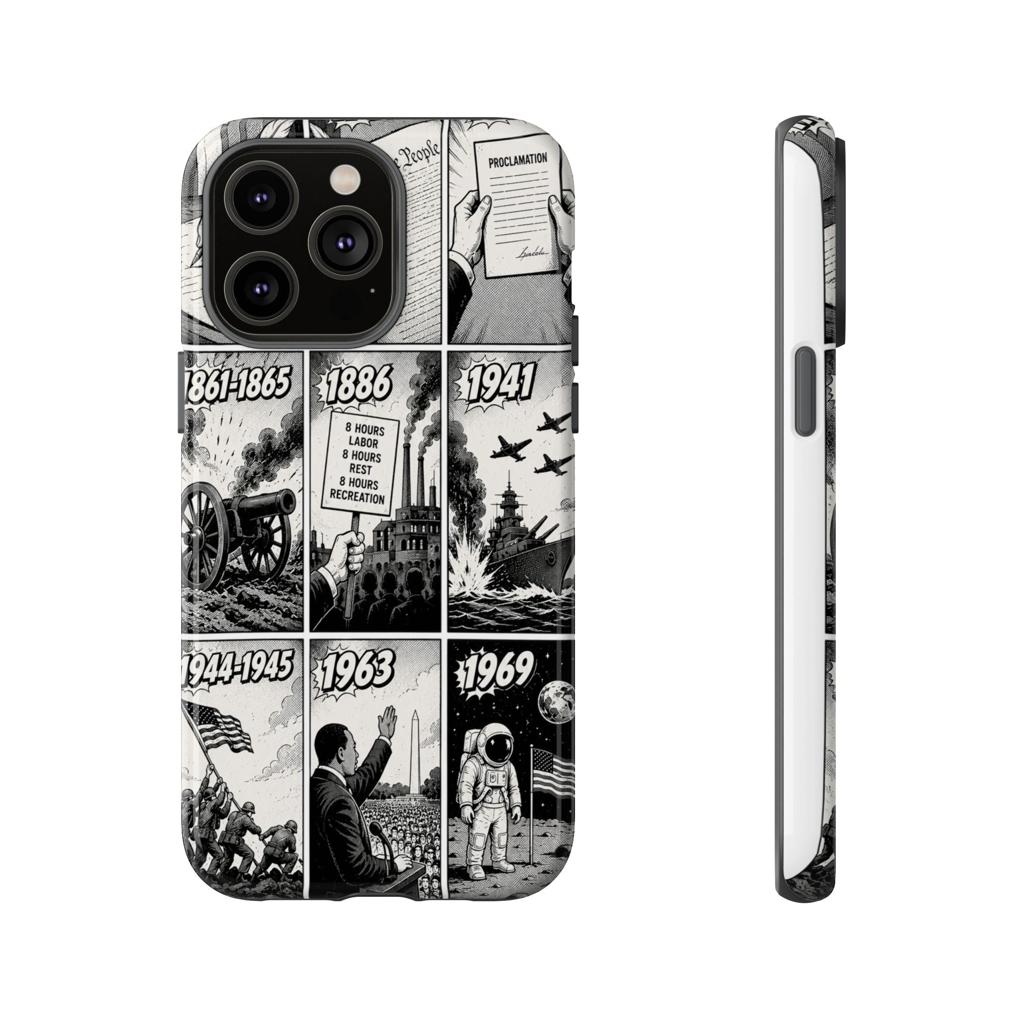 America Through the Ages Comic History Phone Case Printify