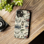 Patriotic Outdoors Phone Case – Bass Fishing & Vintage Americana Case Printify