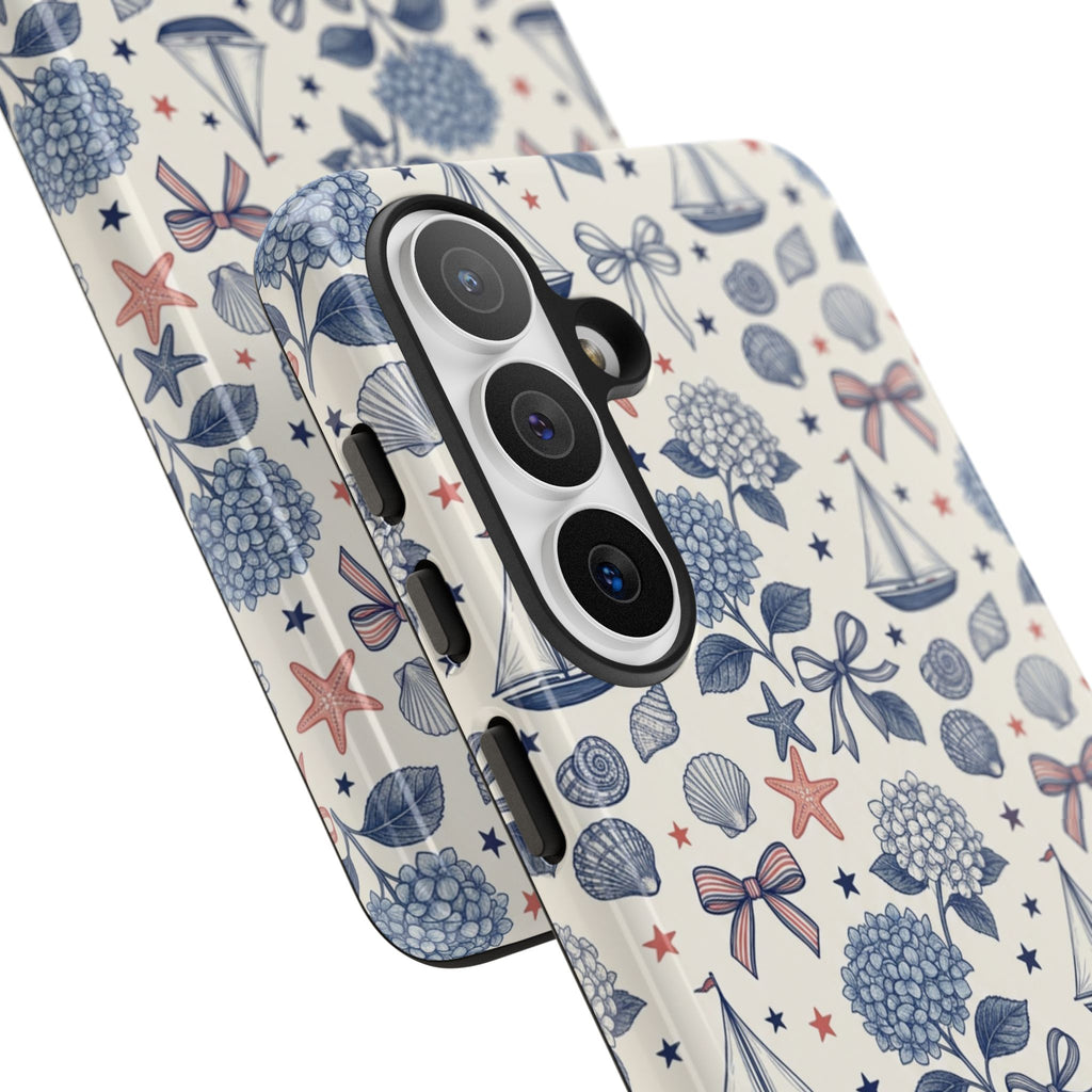 Coastal Americana Hydrangea Phone Case Printify