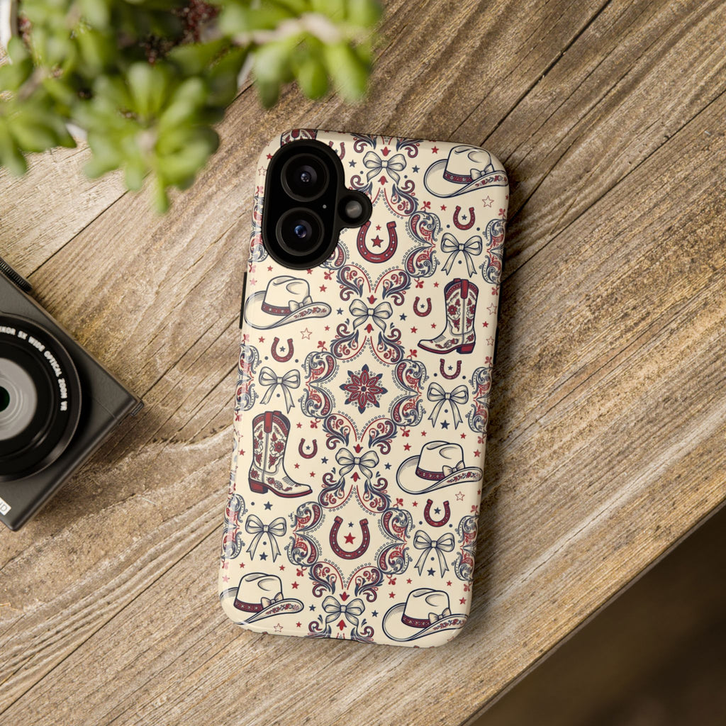 Americana Cowgirl Coquette Phone Case Printify