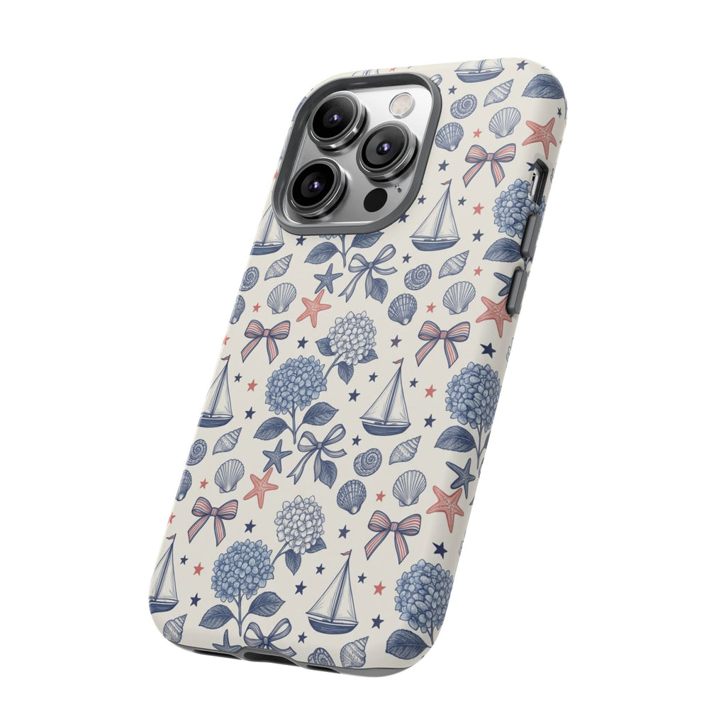 Coastal Americana Hydrangea Phone Case Printify