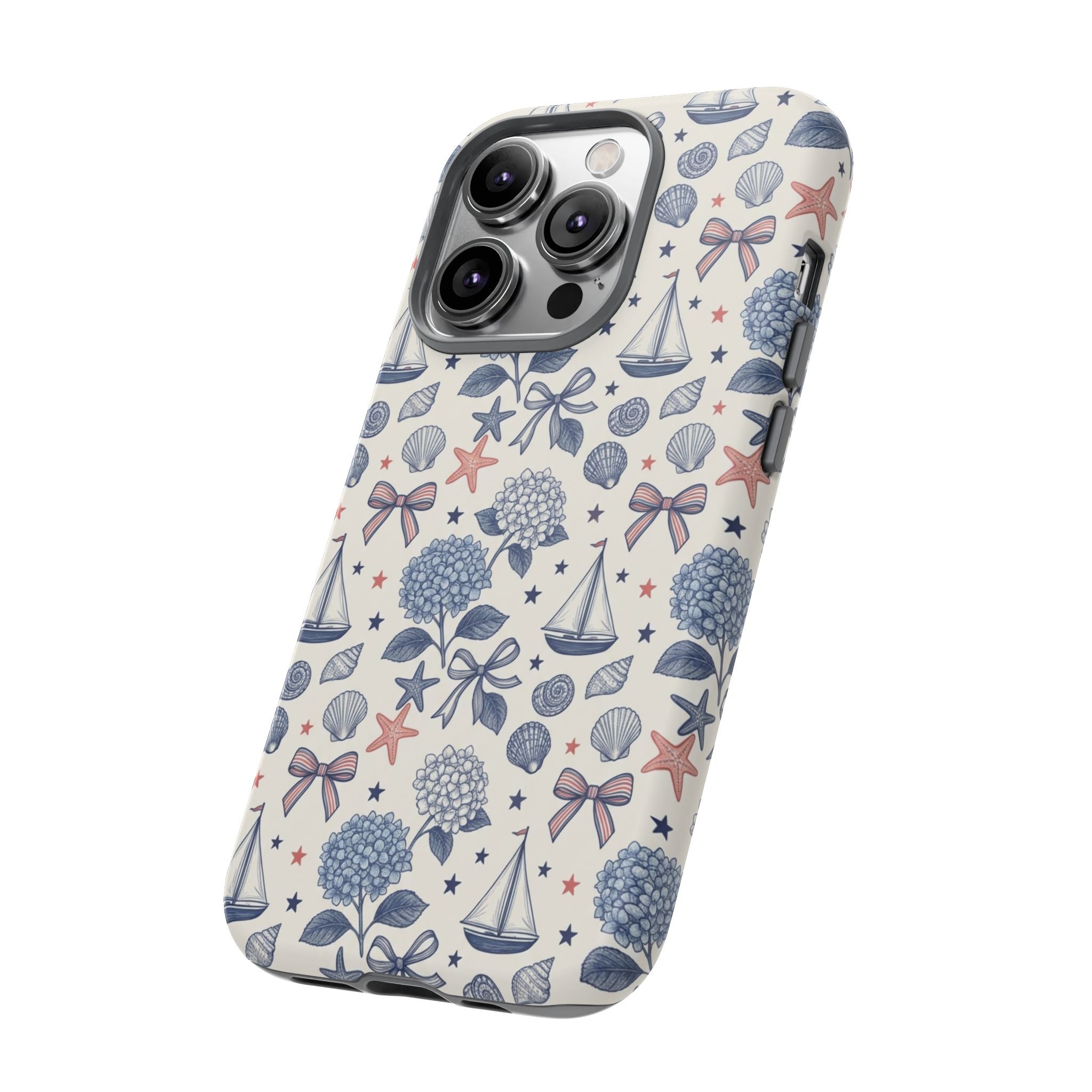 Coastal Americana Hydrangea Phone Case Printify