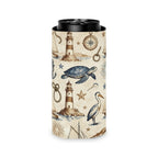 Coastal Lighthouse & Sea Turtle Can Cooler Printify