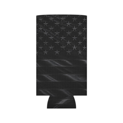 All-Black American Flag Can Cooler — Patriotic Koozie