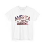 America Loves Winning! Patriotic Unisex Heavy Cotton T-Shirt Printify