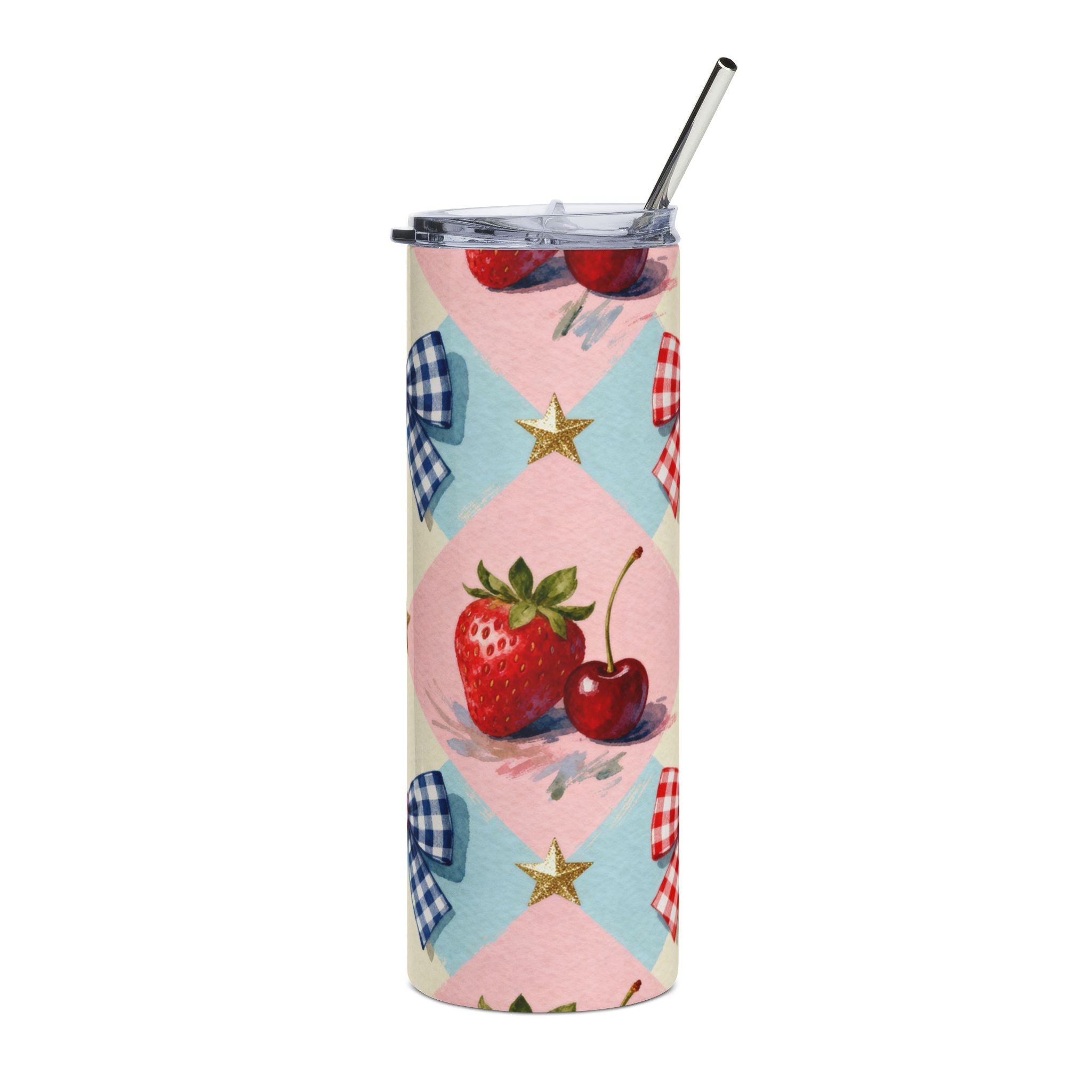 Vintage Picnic Stainless Steel Tumbler — 20oz Insulated Travel Cup Printify