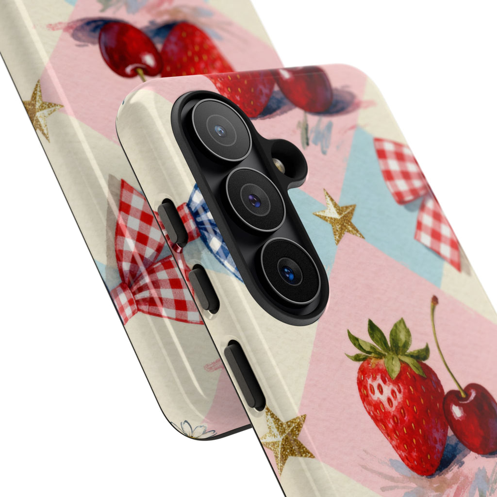 Americana Coquette Cherry Picnic Phone Case Printify