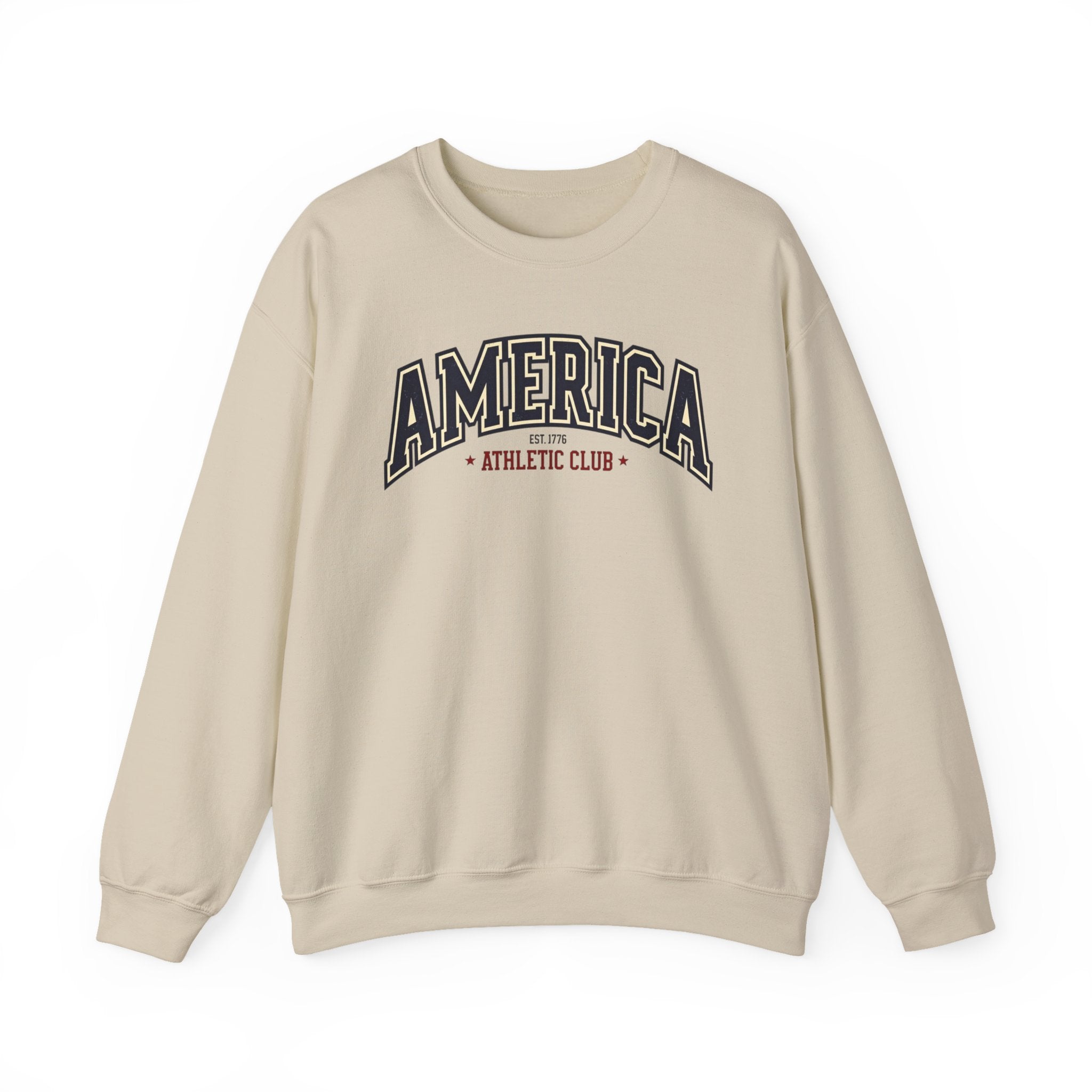 America Athletic Club Crewneck Sweatshirt – Vintage Collegiate Americana Pullover Printify