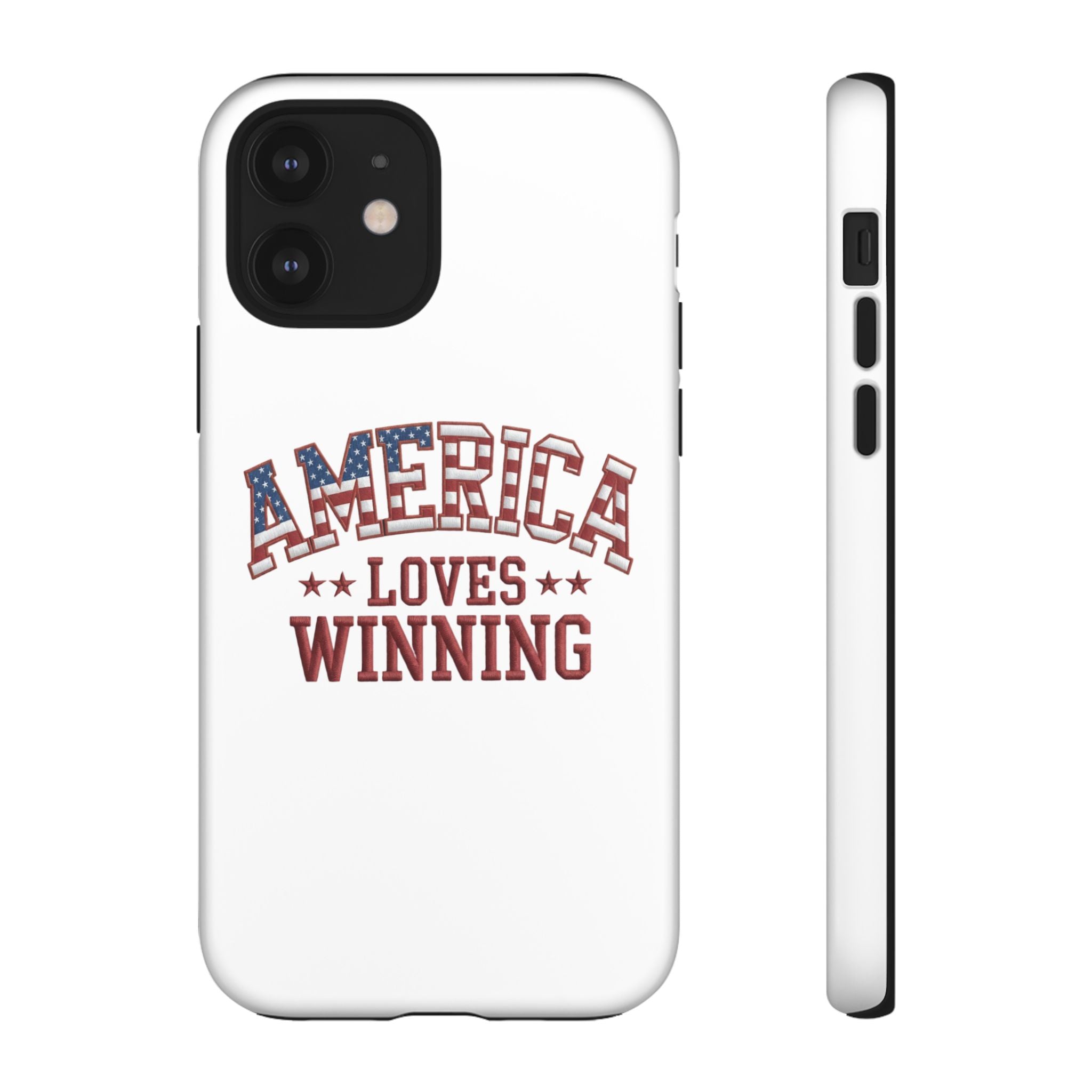 America Loves Winning Patriotic Phone Case – Tough Dual Layer iPhone & Samsung Galaxy S26 Case