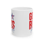 God Bless the USA Ceramic Mug — Patriotic American Flag Coffee Cup (11oz & 15oz)
