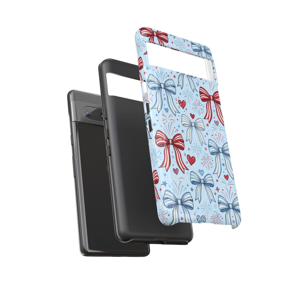 Patriotic Coquette Bows & Fireworks Phone Case Printify