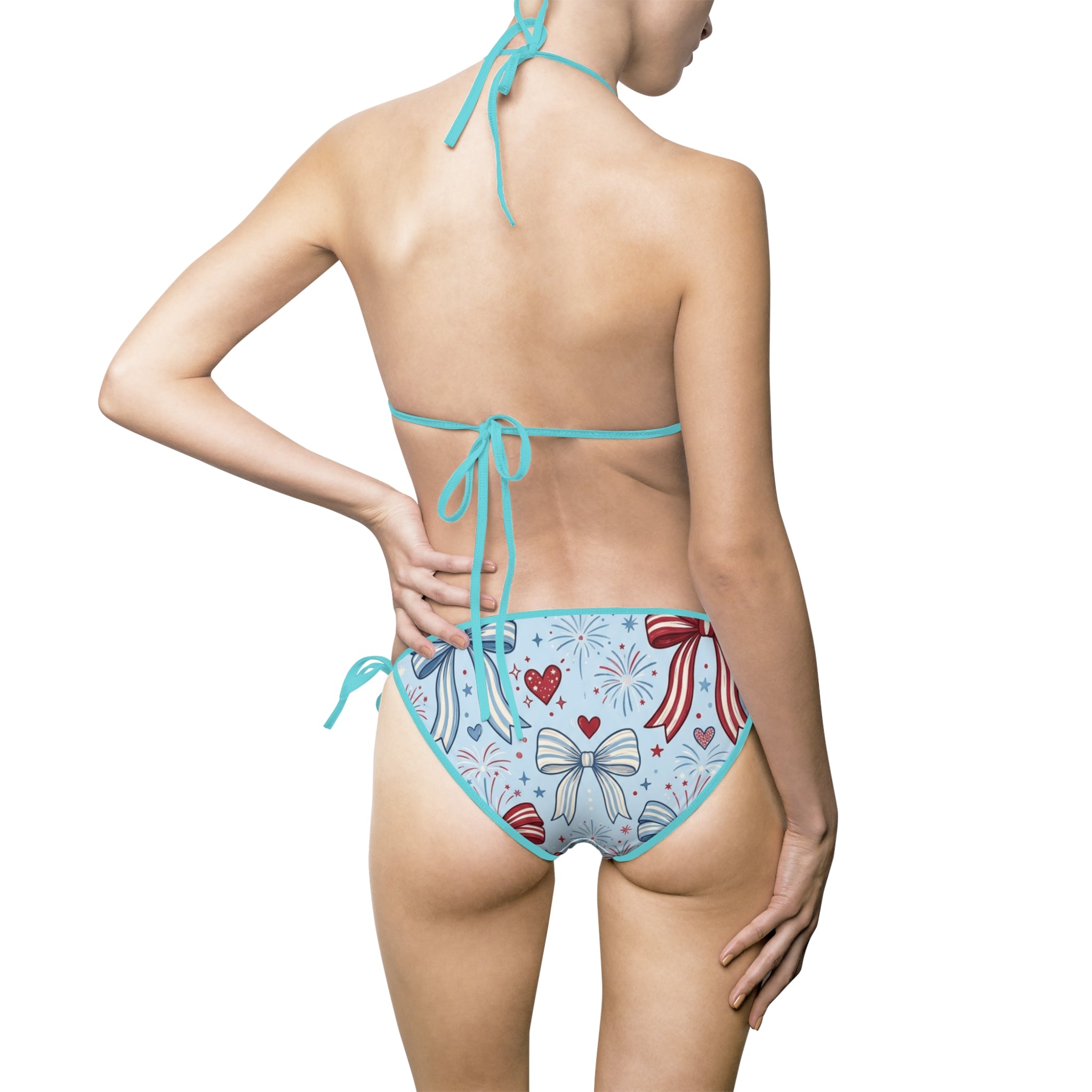 Women's Bikini Swimsuit — Bows & Fireworks Print