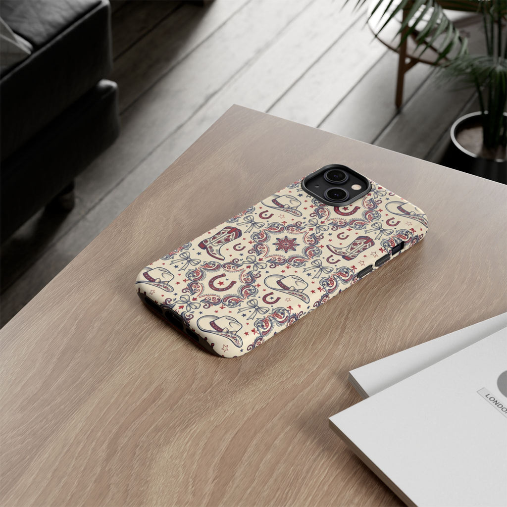 Americana Cowgirl Coquette Phone Case Printify
