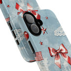 Americana Coquette Cherry Bow Phone Case Printify