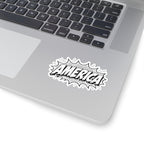 America Comic Book Sticker — Retro Patriotic Kiss-Cut Decal Printify
