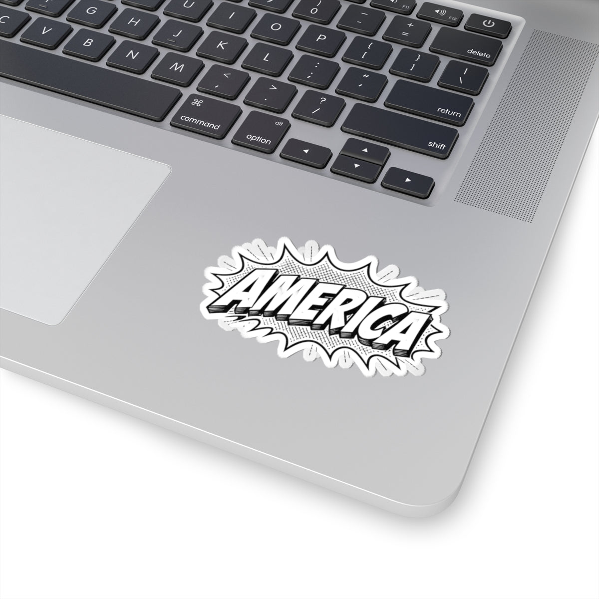 America Comic Book Sticker — Retro Patriotic Kiss-Cut Decal Printify