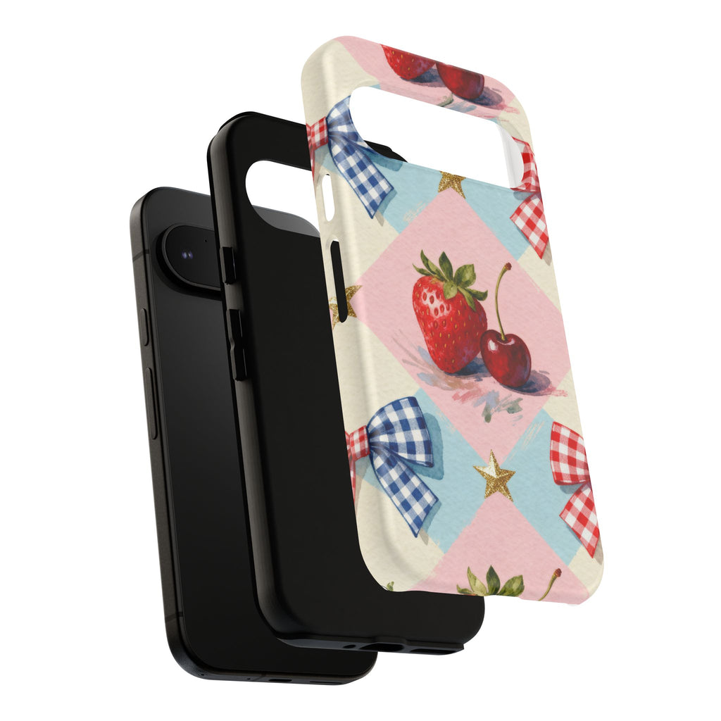 Americana Coquette Cherry Picnic Phone Case Printify