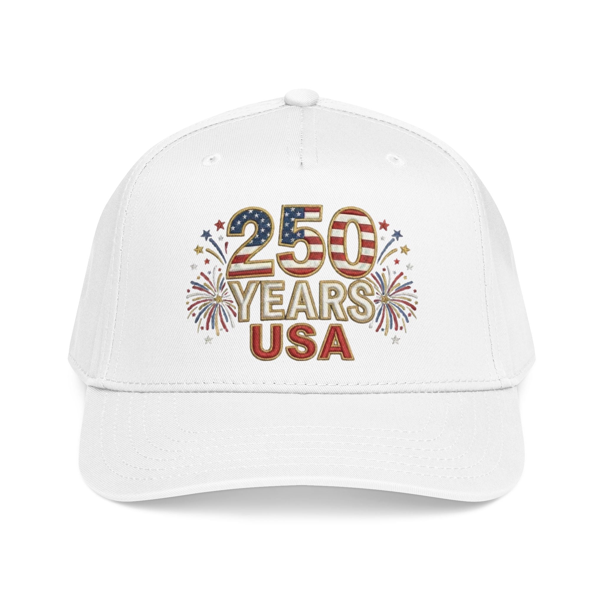 "250 YEARS" Patriotic Baseball Cap – America 250 Snapback Hat (Light Colors)
