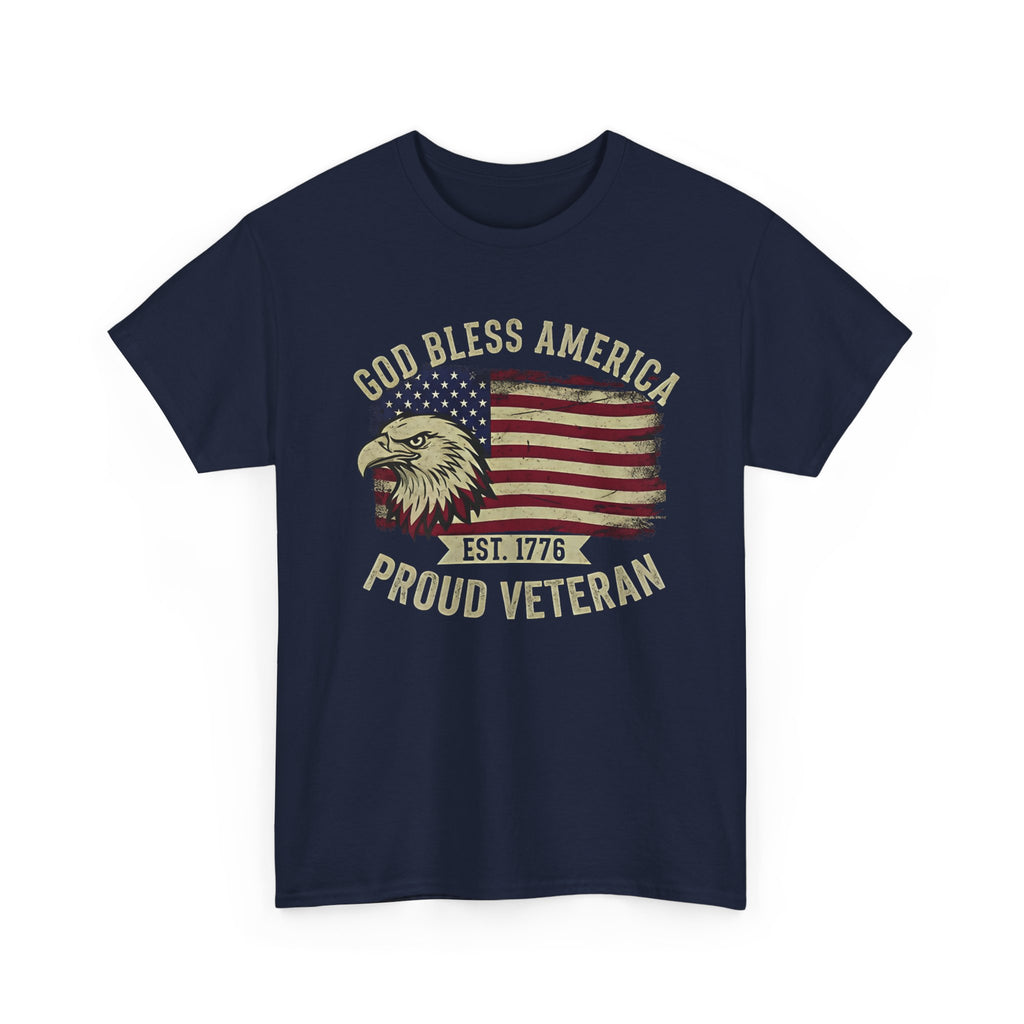God Bless America Veterans Edition Patriotic T-Shirt – Vintage Eagle Flag Tee