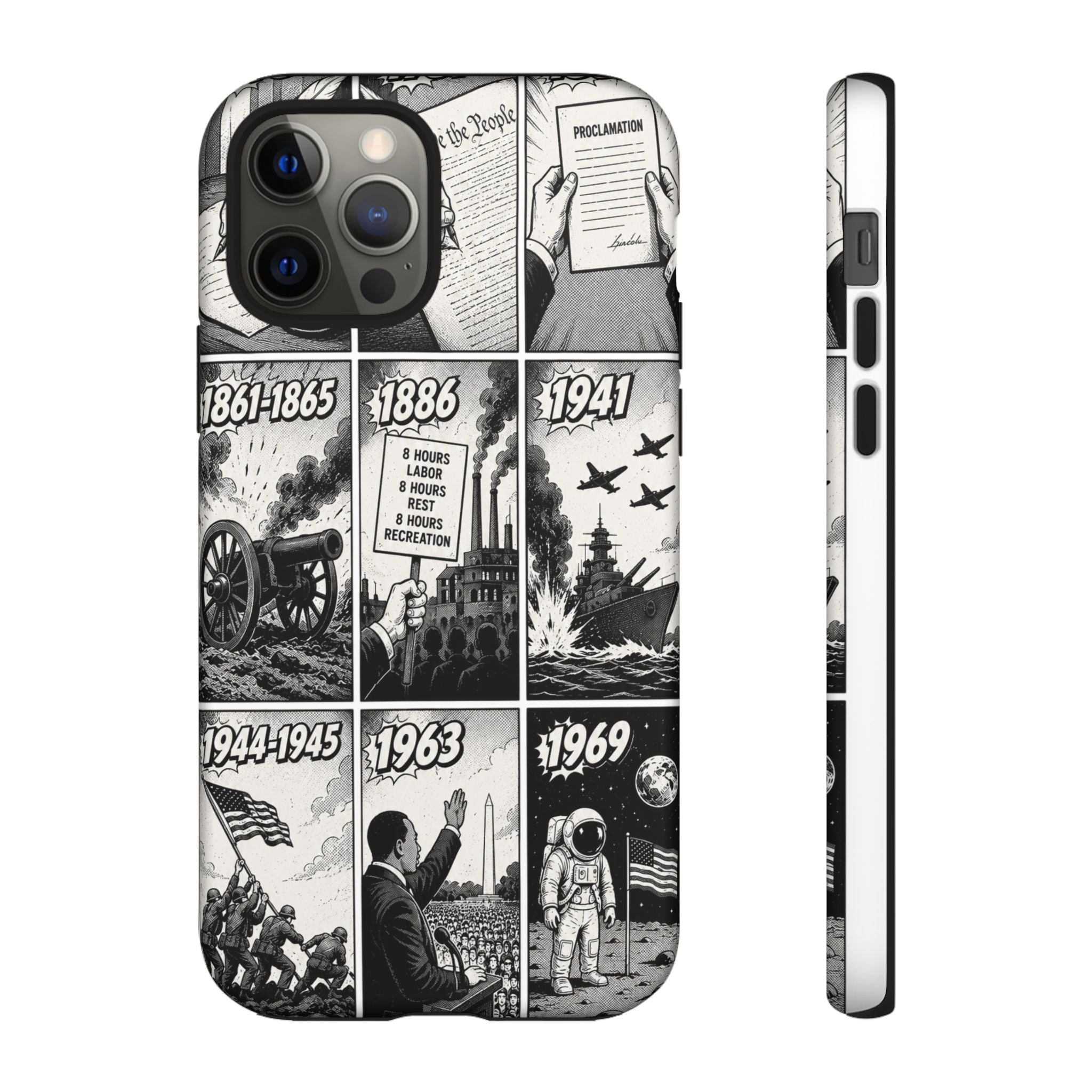 America Through the Ages Comic History Phone Case Printify