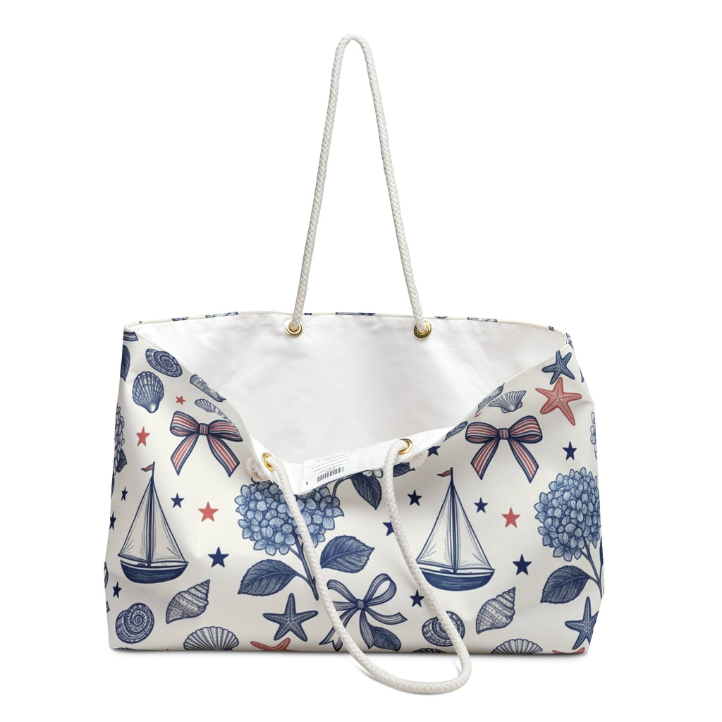 Coastal Hydrangea Americana Weekender Tote Printify