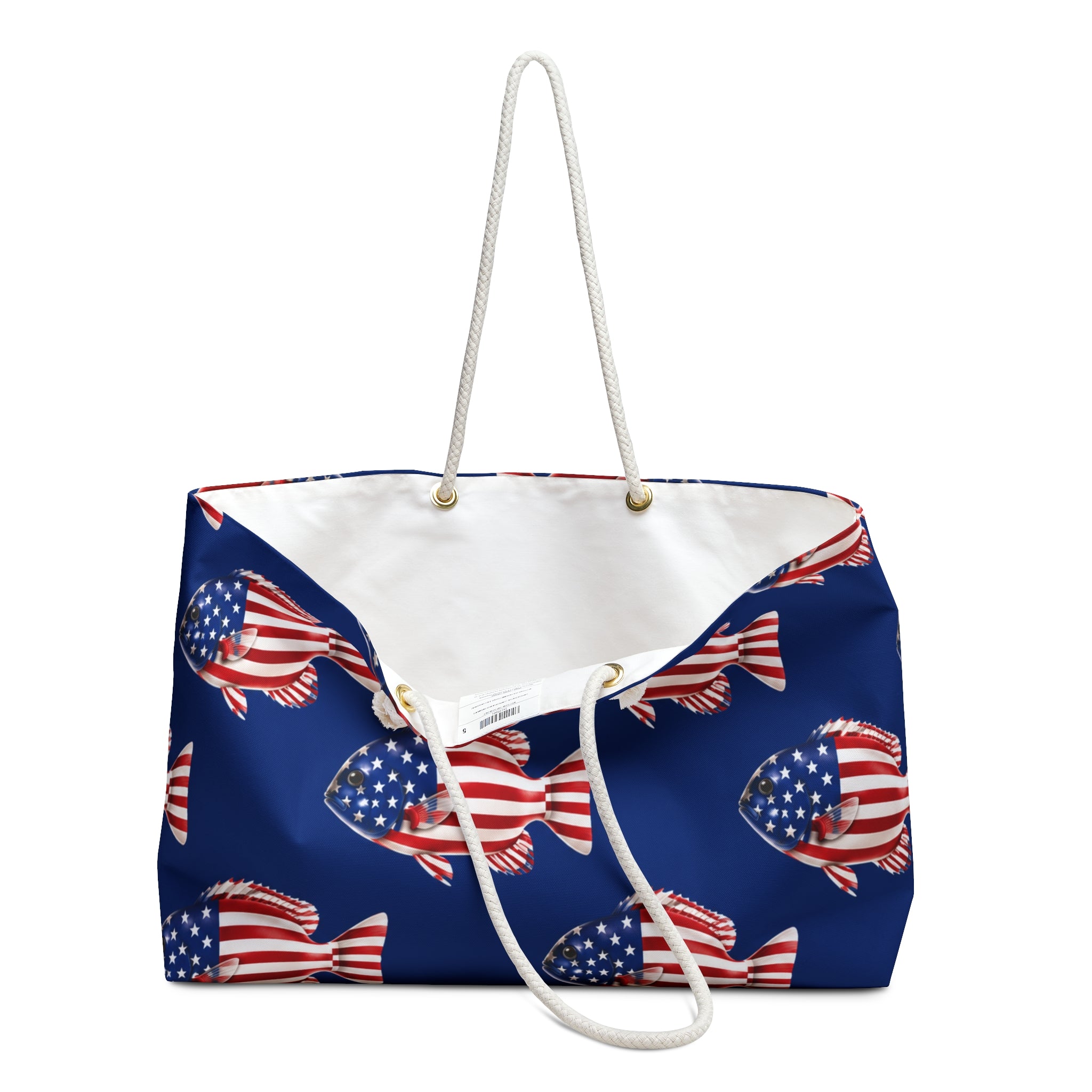 American Flag Fish Weekender Tote Bag Printify