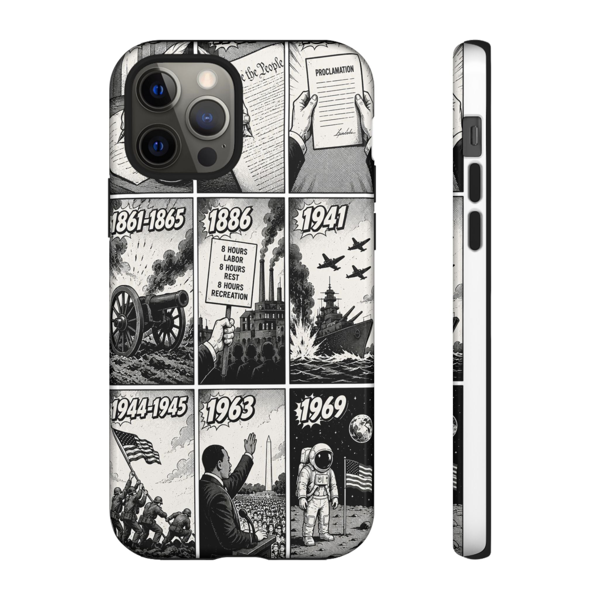 America Through the Ages Comic History Phone Case Printify