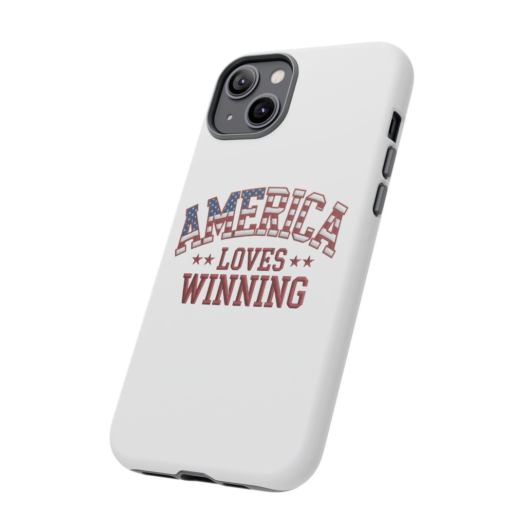 America Loves Winning Patriotic Phone Case – Tough Dual Layer iPhone & Samsung Galaxy S26 Case