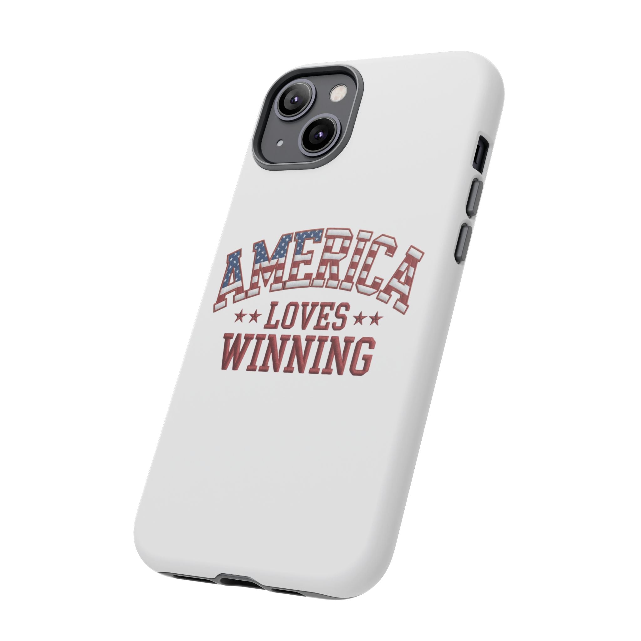 America Loves Winning Patriotic Phone Case – Tough Dual Layer iPhone & Samsung Galaxy S26 Case