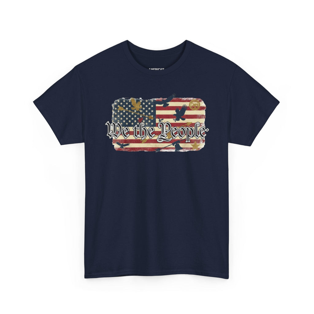 We The People American Flag Patriotic T-Shirt – Unisex Heavy Cotton Tee Printify