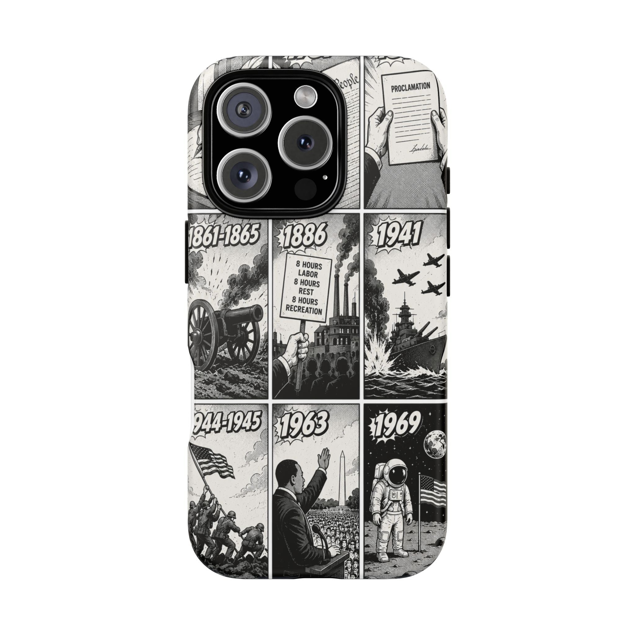 America Through the Ages Comic History Phone Case Printify