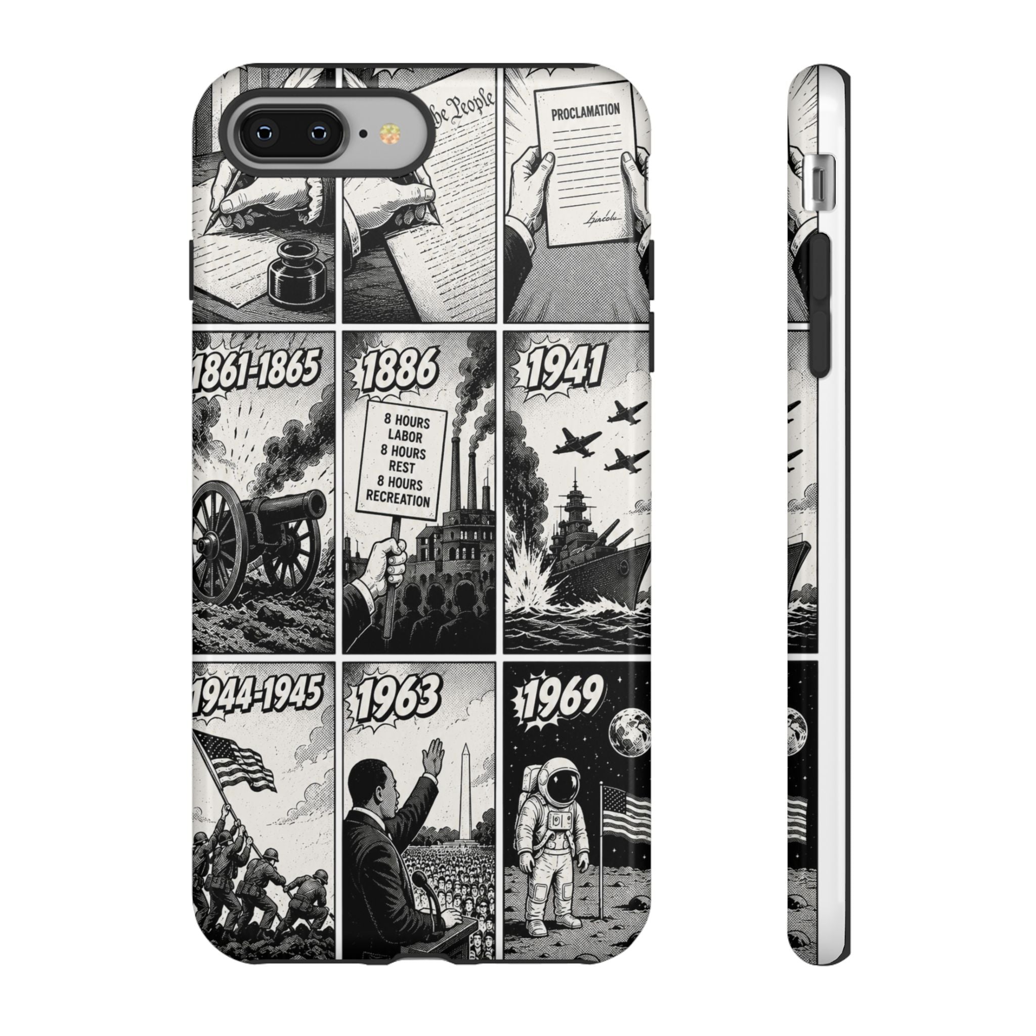 America Through the Ages Comic History Phone Case Printify