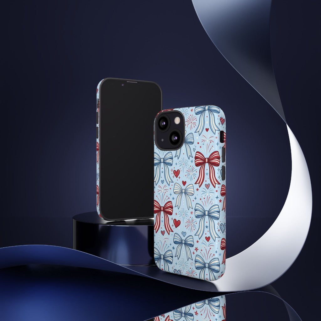 Patriotic Coquette Bows & Fireworks Phone Case Printify